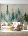 Nature wallpaper - pampas grass and turquoise accents