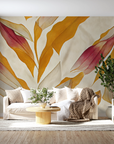 Papier peint nature - grandes feuilles d'automne rousses