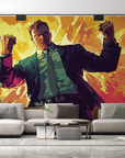 Papier peint pop art - super-héros en pleine action