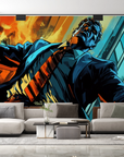 Papier peint pop art - homme d'affaires style comics