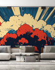 Papier peint pop art - explosion de couleurs style comics