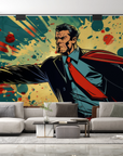 Papier peint pop art - personnage de bande dessinée en mouvement