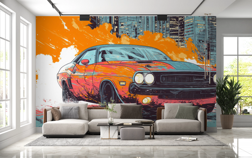 Wallpaper cars - vintage orange racing car