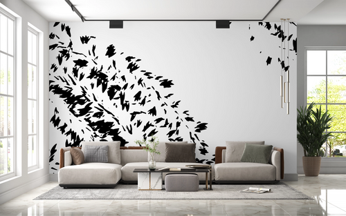 Nature wallpaper - wild grasses sketch wall mural
