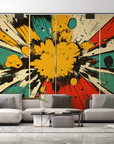 Papier peint pop art - explosion rétro style bande dessinée