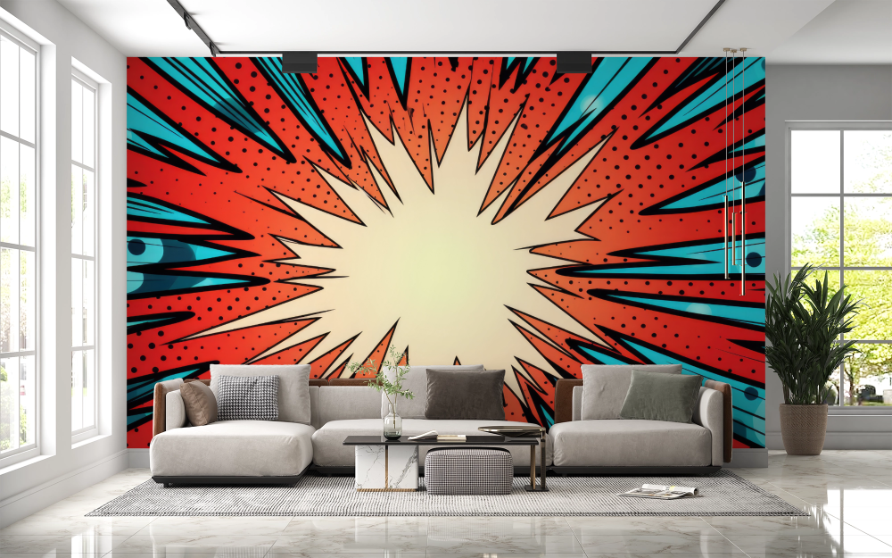 Papier peint pop art - éclat lumineux effet miroir
