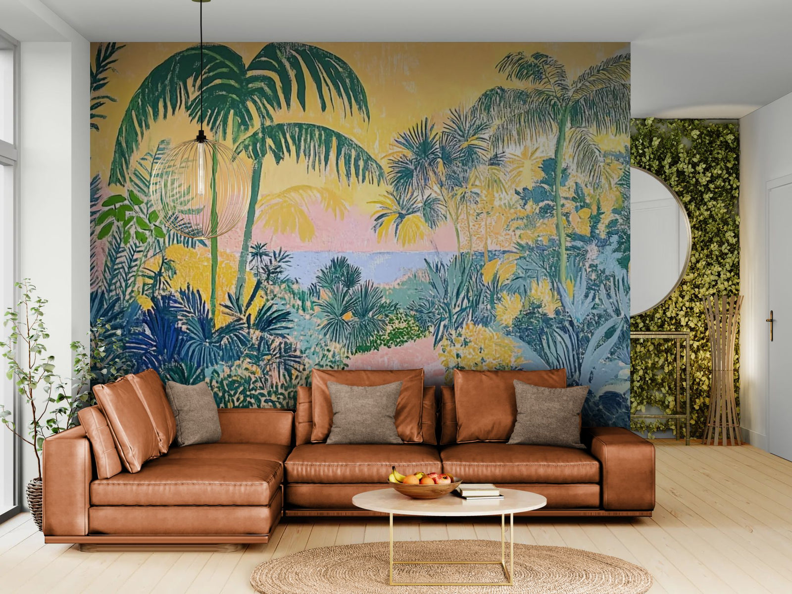 Wallpaper - Tropical Wallpaper - Palm Trees and Pastel Ocean