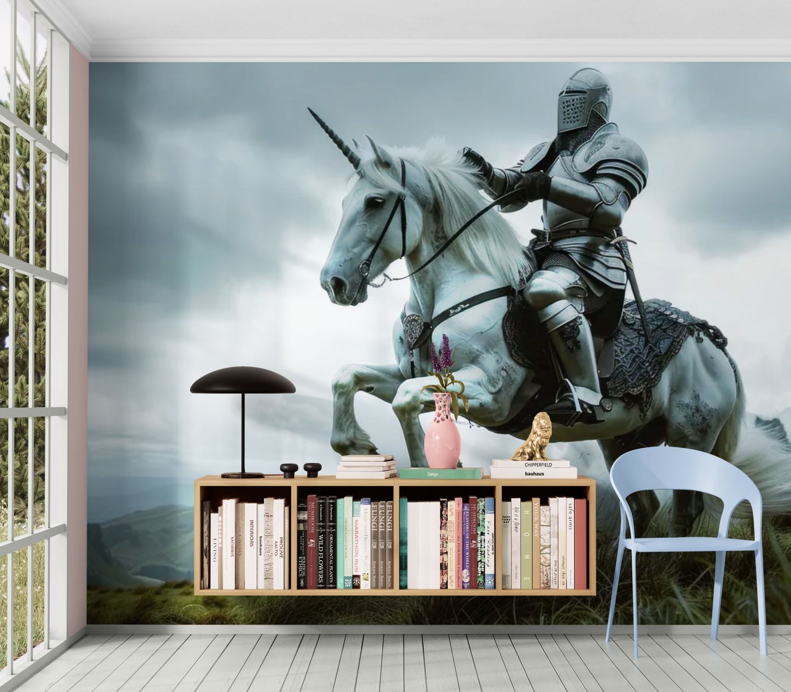 Papier Peint Fantasy - Chevalier de la Licorne