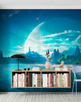 Futuristic Wallpaper - Exoplanet Beach &amp; Giant Moon
