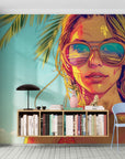 Papier Peint Summer – Surfeuse Tropicale
