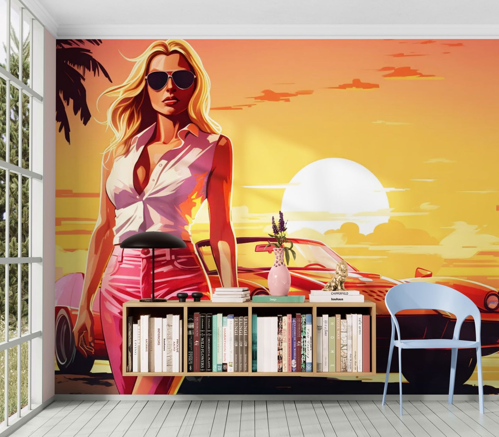 Papier Peint Miami - Sunset Muscle Car