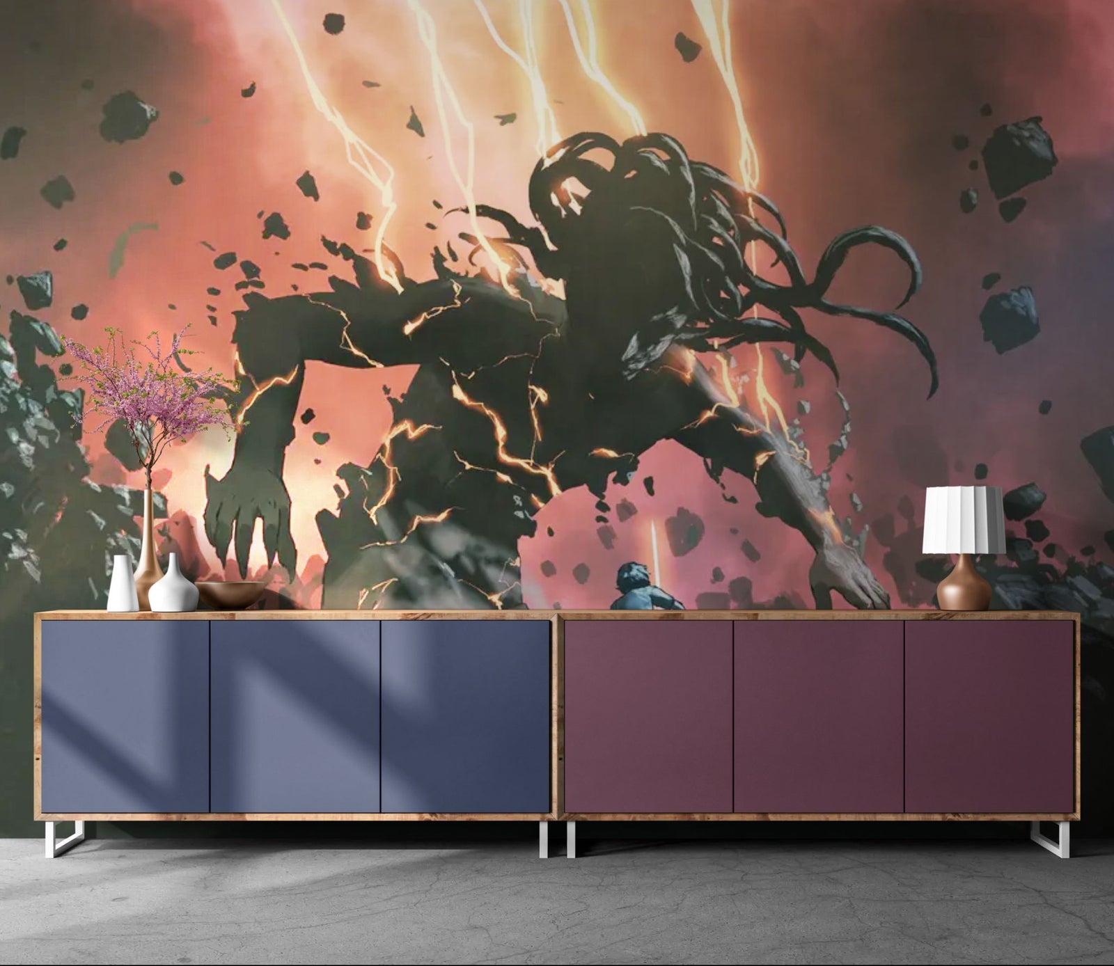 Papier Peint Dark Fantasy - Titan de Foudre