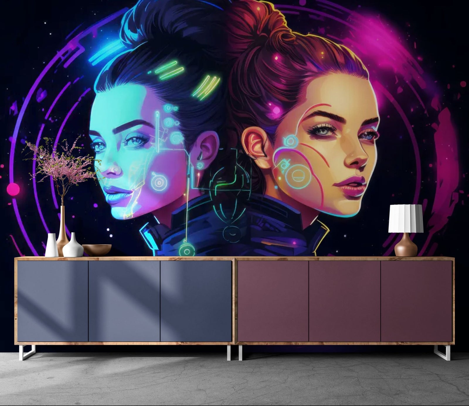 papier peint cyberpunk - jumelles