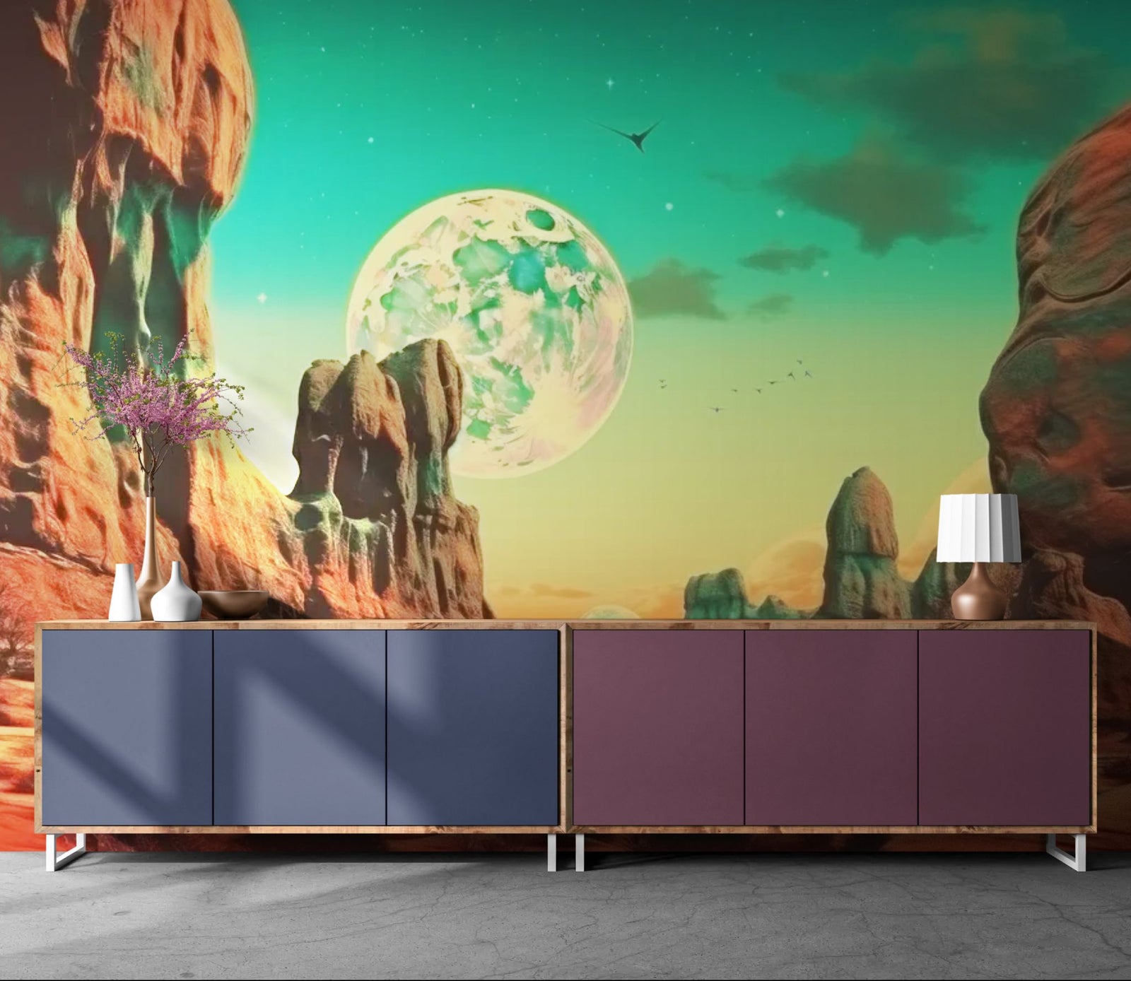 Papier Peint Sci-Fi - Déserts d’Émeraude sur Alpha-Vega