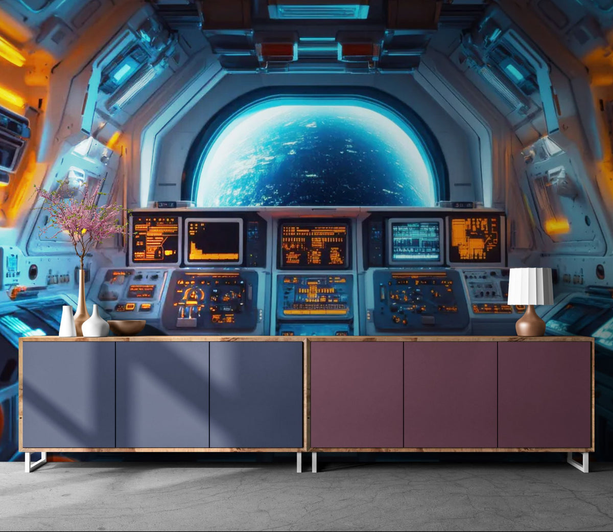 Weltraum-Tapete – Cockpit eines Raumschiffs