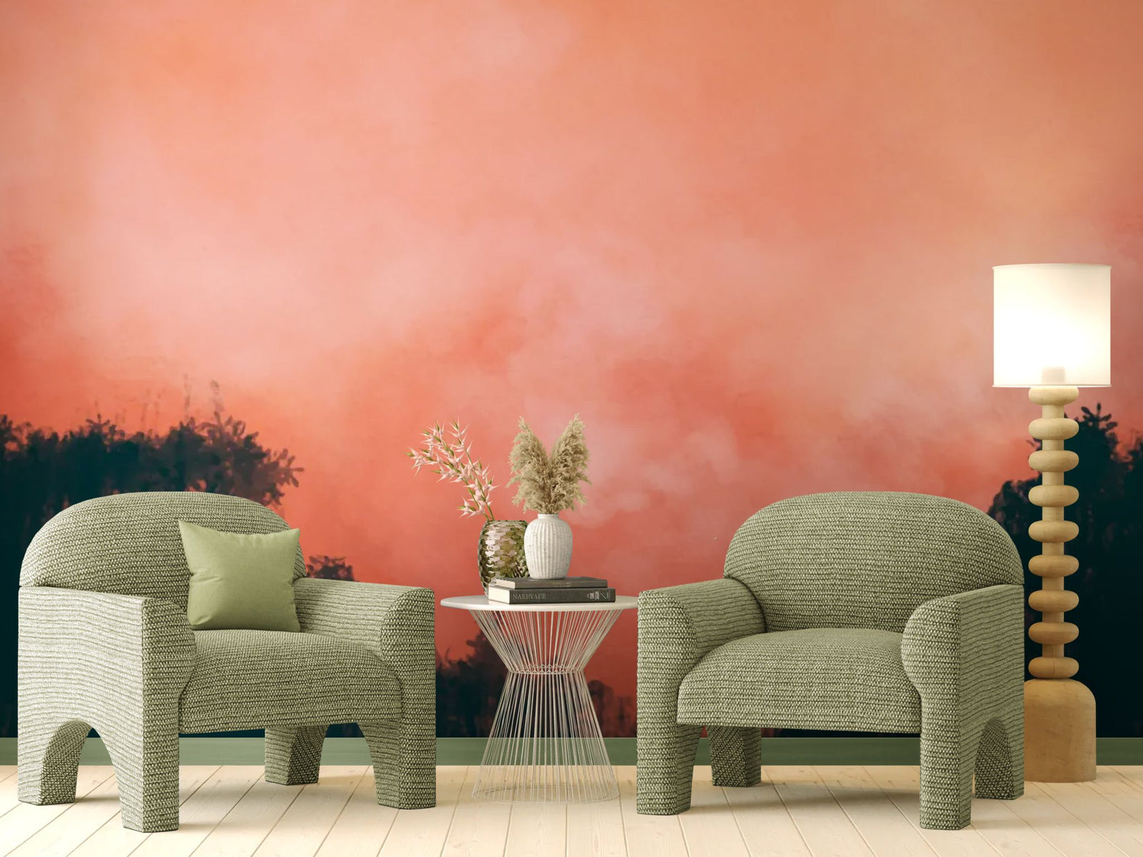 Papier peint forêt – Paysage crépusculaire artistique