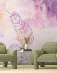 Feather wallpaper – Bohemian watercolor pattern
