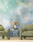 Watercolor wallpaper – Bluish hues and touches of gold