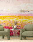 Landscape wallpaper – Watercolor flower field