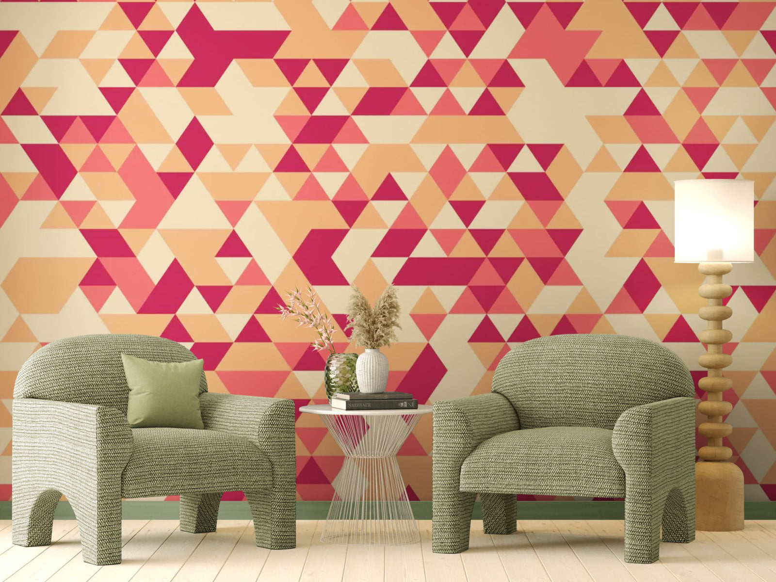 Geometric wallpaper – Retro chic triangular pattern