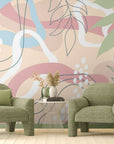 Art Deco Wallpaper – Pastel Abstract Foliage
