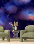 Space wallpaper – Starry sky with colorful clouds