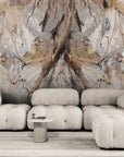 Papier peint Matière – Texture bois brut beige relief