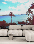 Papier peint Tropical – Plage sable blanc et palmiers
