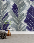 Papier peint nature - grands plumeaux de pampas violets