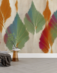 Papier peint nature - feuilles de palmier multicolores éclatantes