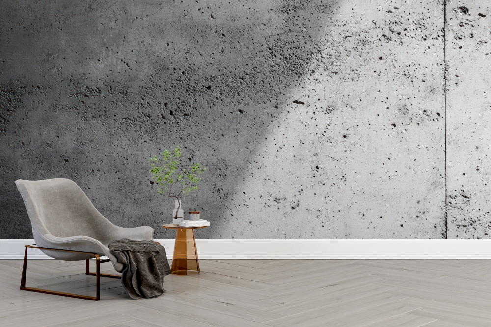 Papier peint grunge - béton ciré bicolore avec zone d'ombre