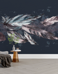 Papier peint boho - parterre de plumes légères et floues
