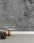 Papier peint grunge - béton brut brossé gris anthracite
