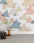 Papier peint géométrique - mosaïque de triangles pastel graphiques