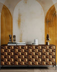 Art Deco wallpaper – textured gold arches