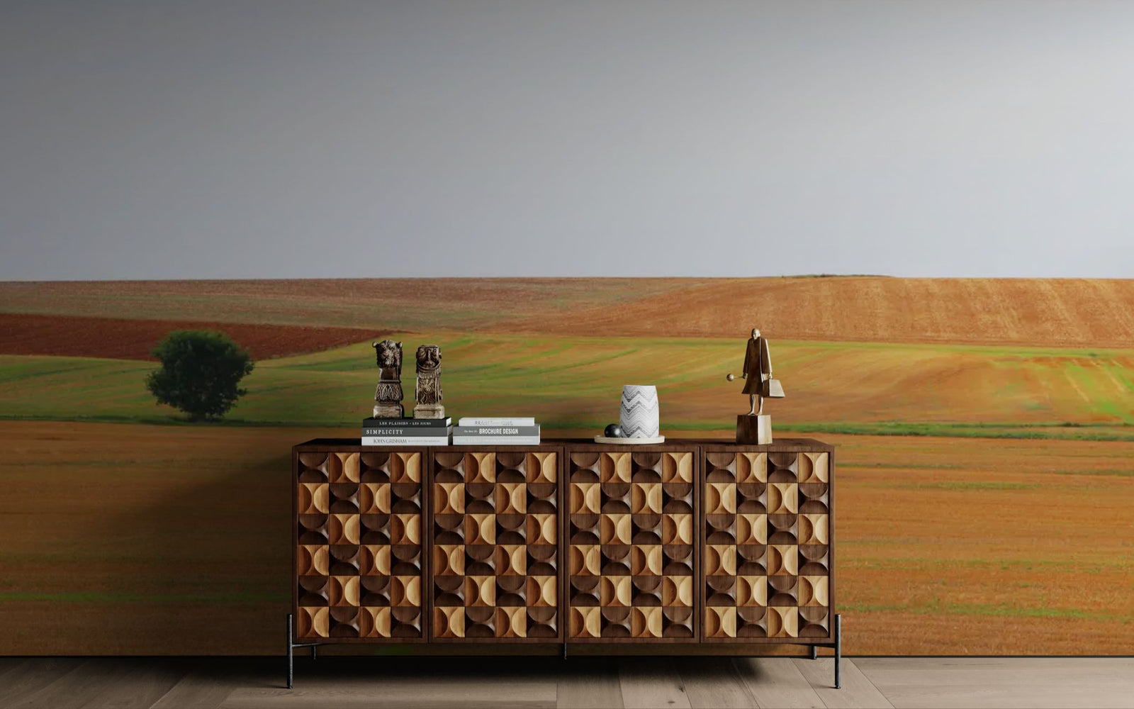 Papier peint campagne – Champs agricoles minimalistes