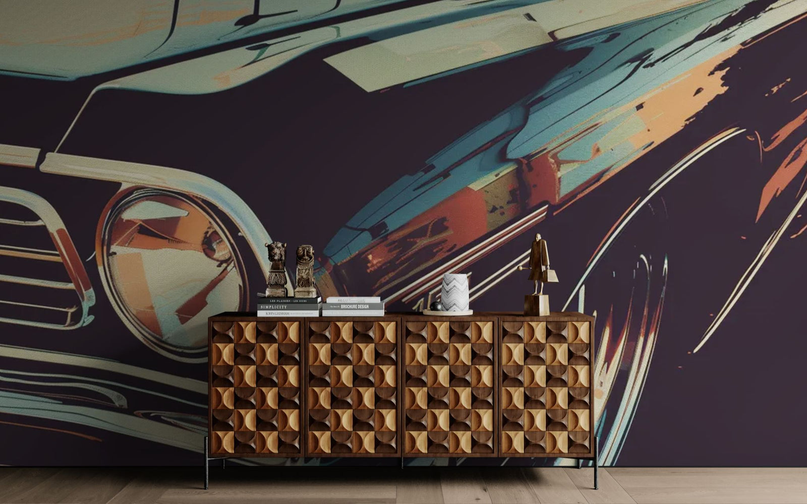 Vintage wallpaper – retro-style car