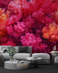 Papier peint nature - coraux roses et faune sous-marine