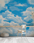 Papier peint nature - cumulus blancs dans le ciel d'été
