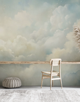 Papier peint nature - grands nuages blancs dans le ciel