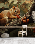 Papier peint animaux - écureuil gourmand sur une branche