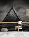 Nature wallpaper - abstract pyramid on a dark sea