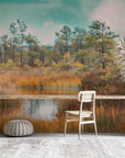 Nature wallpaper - wild plain and river landscape
