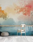 Papier peint nature - oiseaux sur une branche en automne