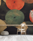 Papier peint nature - motifs d'ombrelles japonaises d'antan
