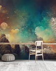 Nature wallpaper - multicolored clouds over mountains
