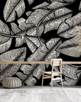 Nature wallpaper - exotic jungle in black and white