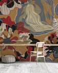 Nature wallpaper - russet leaf and vintage flower patterns