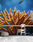 Papier peint nature - corail orange éclatant sous la mer