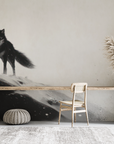 Papier peint animaux - loup solitaire au sommet enneigé